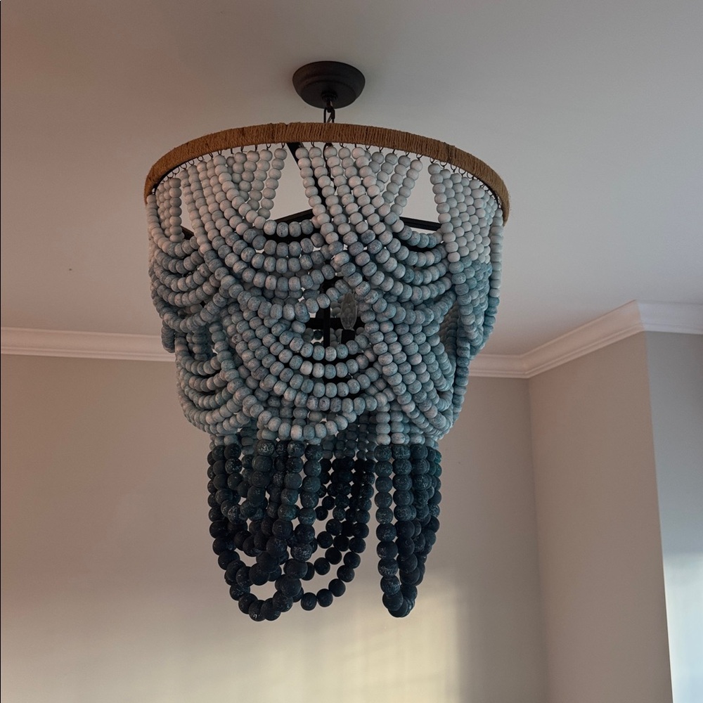 Beaded Chandelier in Blue and White - Regina Andrew